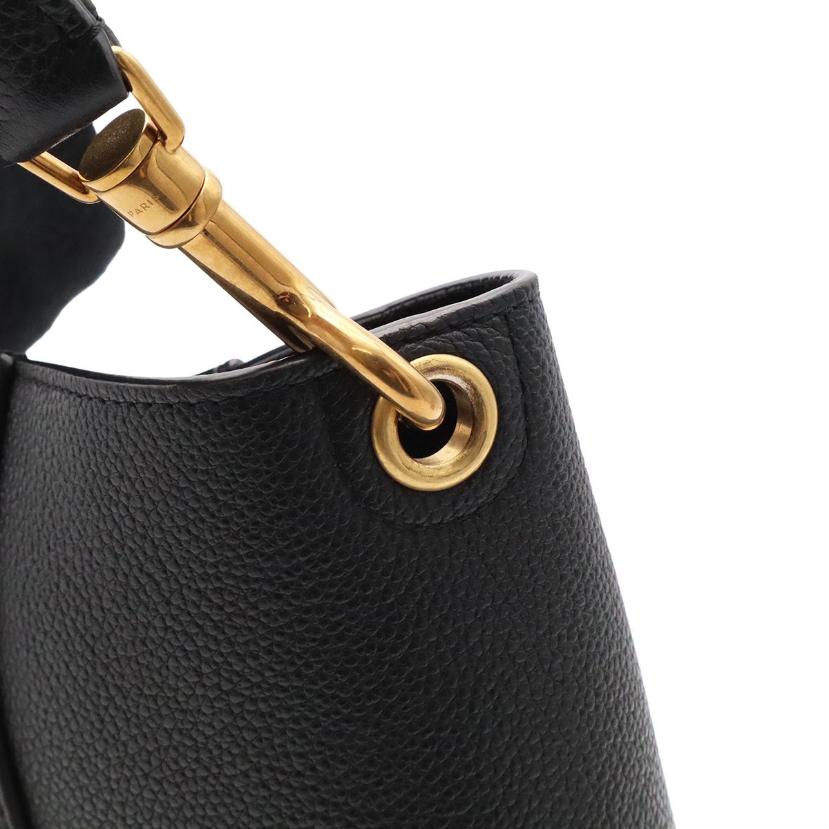Celine Sangles Bucket Shoulder Bag Leather Black Gold — view 5