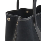 Hermes Garden Party PM Tote Shoulder Bag Toile Officier Leather Black — view 7