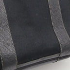 Hermes Garden Party PM Tote Shoulder Bag Toile Officier Leather Black — view 9