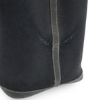Hermes Garden Party PM Tote Shoulder Bag Toile Officier Leather Black — view 8