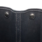 Hermes Garden Party PM Tote Shoulder Bag Toile Officier Leather Black — view 6