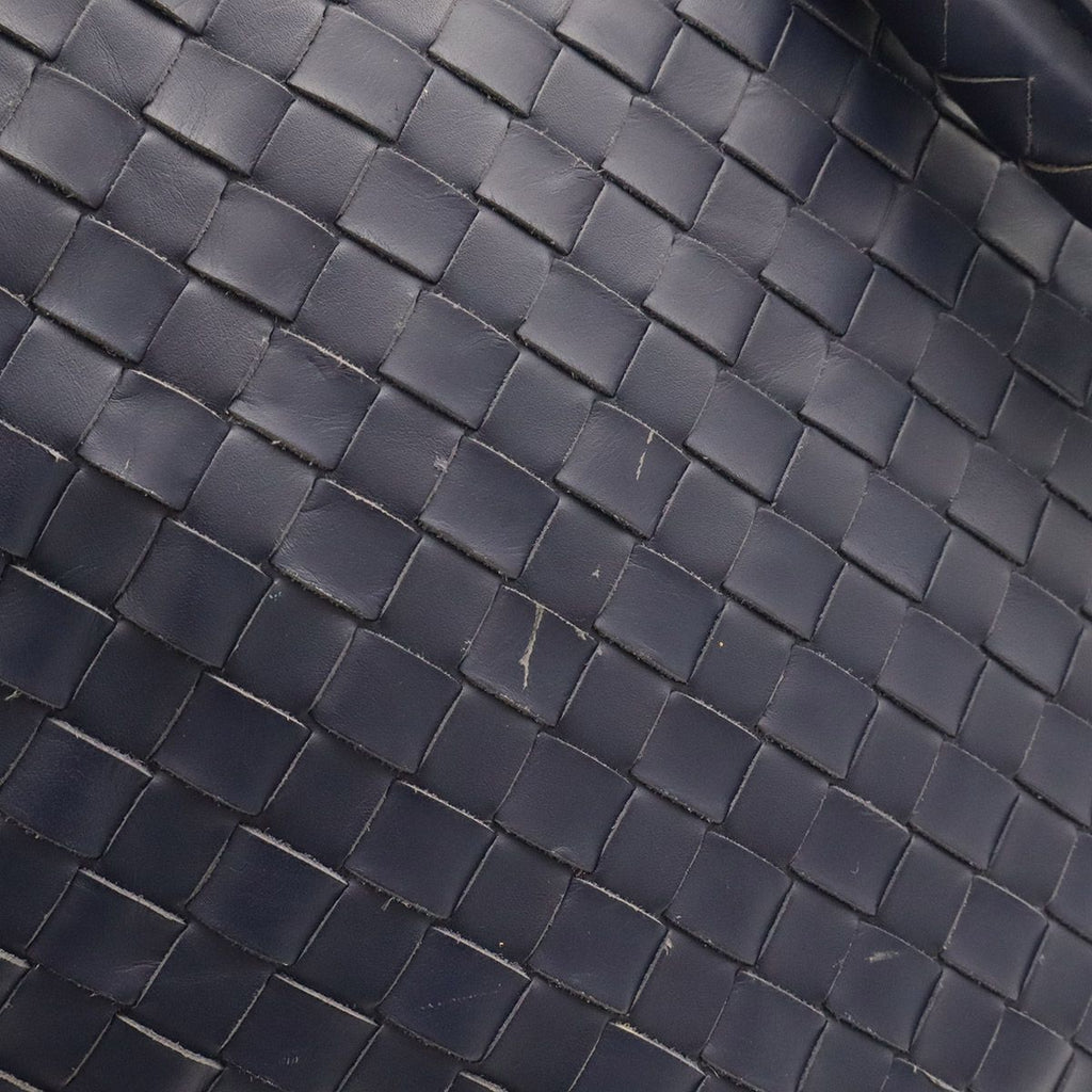 Bottega Veneta Intrecciato Business Document Purse Briefcase Leather Navy Blue — view 4