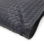 Bottega Veneta Intrecciato Business Document Purse Briefcase Leather Navy Blue — view 3
