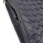 Bottega Veneta Intrecciato Business Document Purse Briefcase Leather Navy Blue — view 5