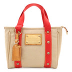 Louis Vuitton Antigua Cava PM Tote Canvas Beige Rouge
