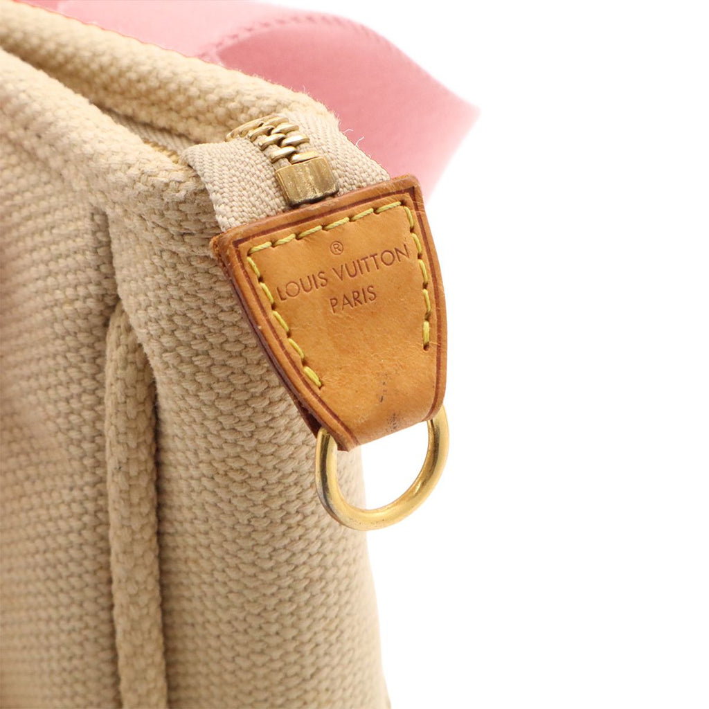 Louis Vuitton Antigua Cava PM Tote Canvas Beige Rouge — view 8