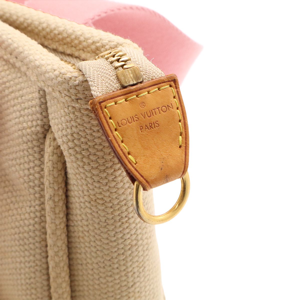 Louis Vuitton Antigua Cava PM Tote Canvas Beige Rouge — view 8