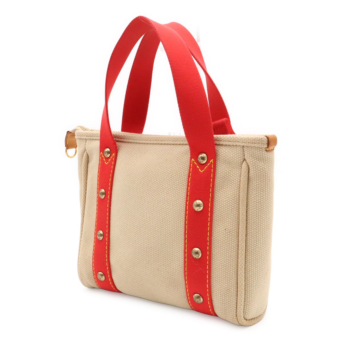 Louis Vuitton Antigua Cava PM Tote Canvas Beige Rouge — view 2