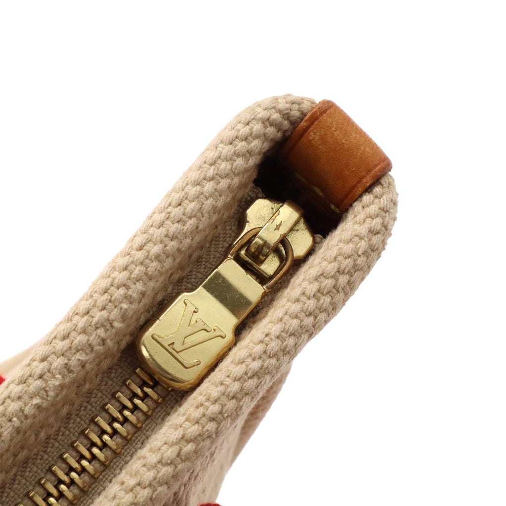 Louis Vuitton Antigua Cava PM Tote Canvas Beige Rouge — view 7