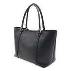 Gucci Micro Guccissima Tote Shoulder Bag Leather Black Gold — view 2