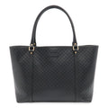 Gucci Micro Guccissima Tote Shoulder Bag Leather Black Gold