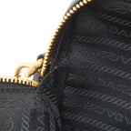 Prada Vitello Daino Logo Shoulder Bag Striped 2-Way Clutch Leather Nero Black — view 6