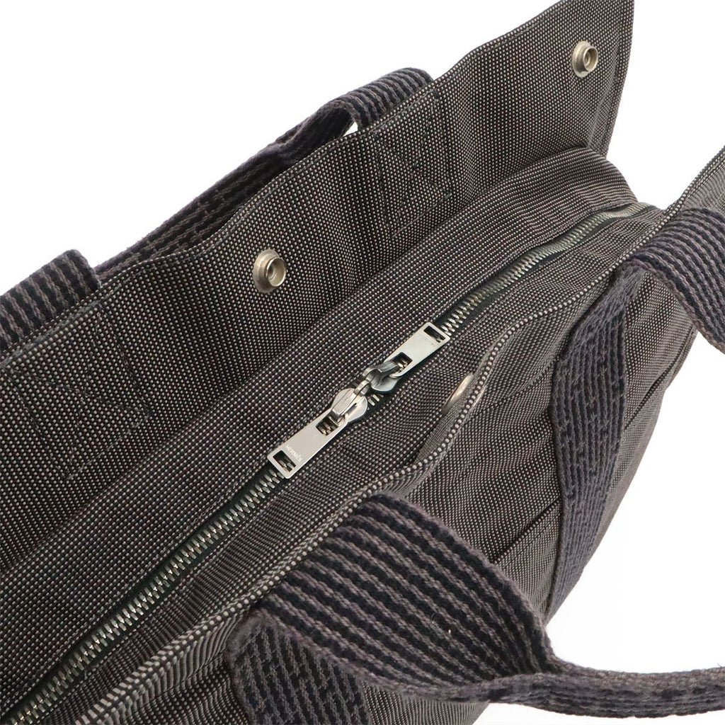 Hermes Her Line Tote MM Canvas Gray Black Silver — view 5