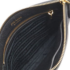 Prada Shoulder Bag Pochette Crossbody 2-Way Clutch Vitello Daino Leather Nero — view 5
