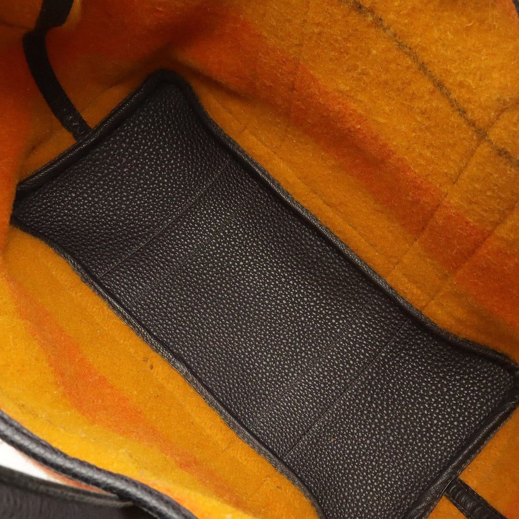 Hermes Garden Party PM Tote Cover Wool Leather Orange Yellow Navy Silver — view 6