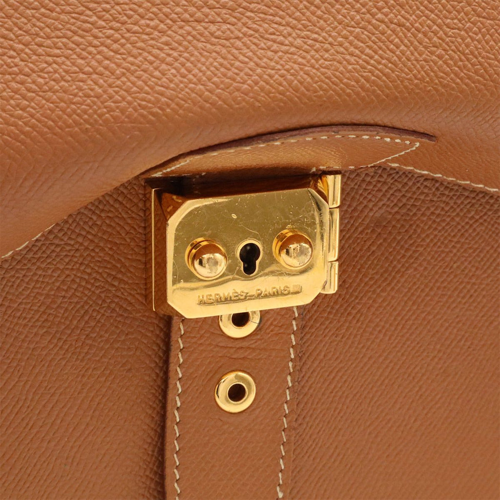 Hermes Sac a Depeches 38 Business Briefcase Document Purse Veau Epsom Brown Gold — view 5