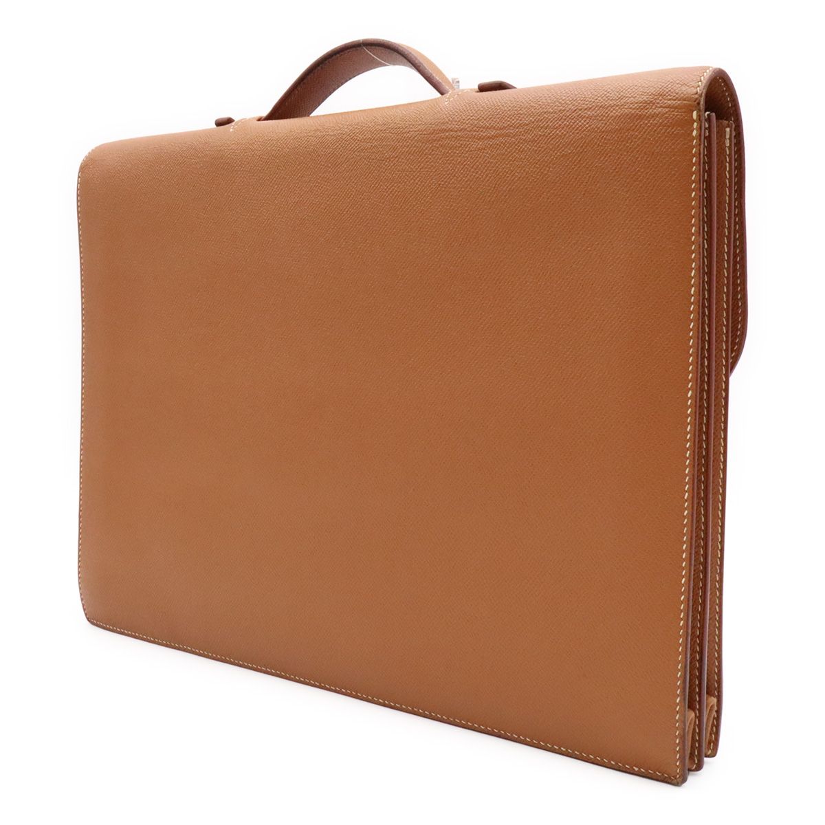 Hermes Sac a Depeches 38 Business Briefcase Document Purse Veau Epsom Brown Gold — view 2