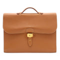 Hermes Sac a Depeches 38 Business Briefcase Document Purse Veau Epsom Brown Gold
