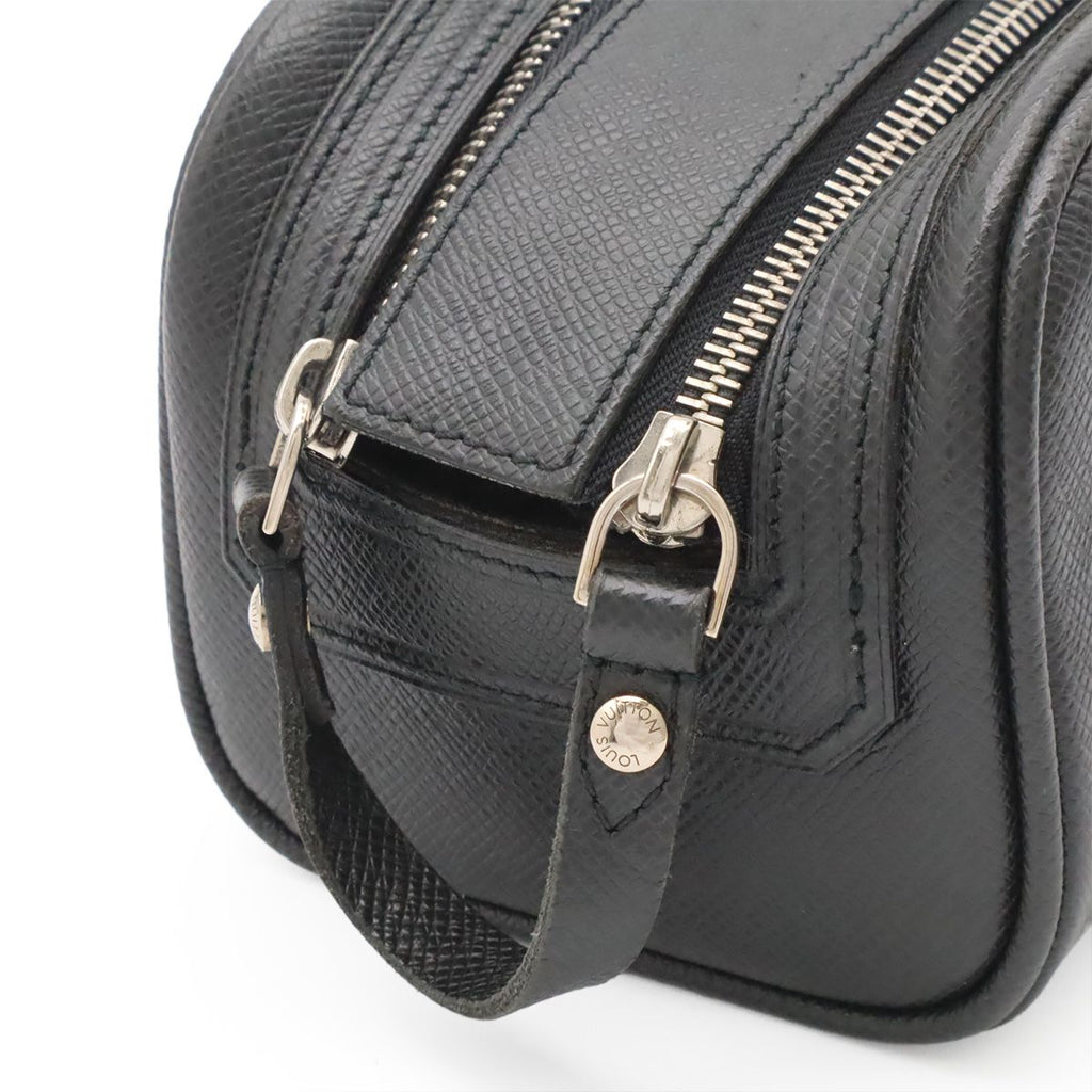 Louis Vuitton Taiga Trousse Yvan Clutch Pouch Leather Ardoise Black — view 4
