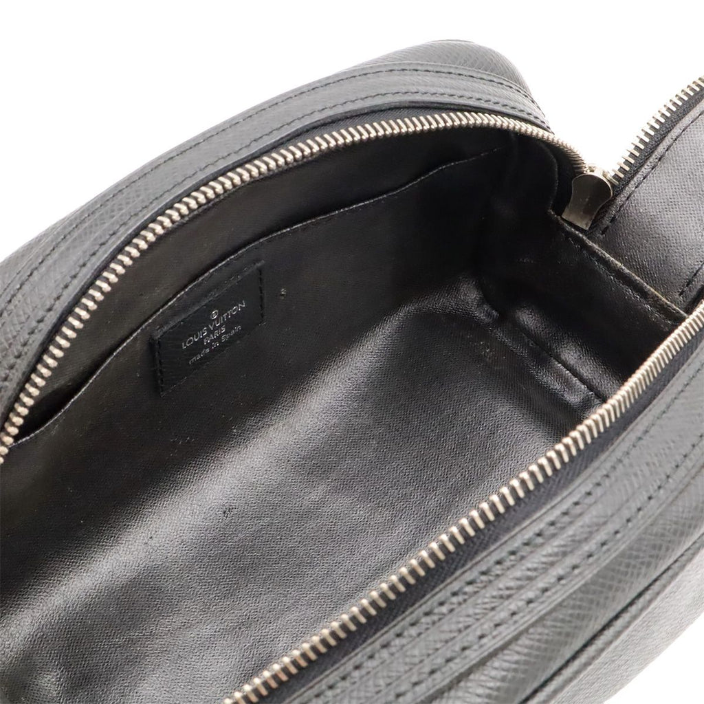 Louis Vuitton Taiga Trousse Yvan Clutch Pouch Leather Ardoise Black — view 5