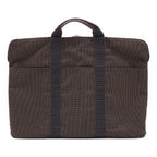 Hermes Her Line Porte Documents Briefcase Purse 3 Handbag Nylon Canvas Gray