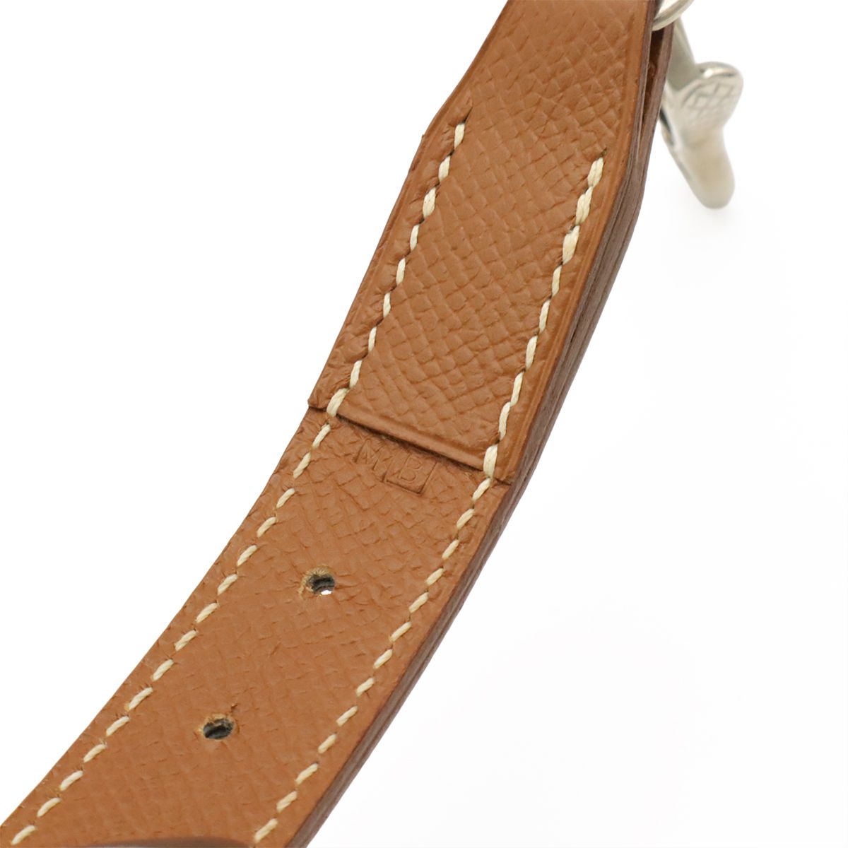 Hermes Dog Tall Pet Walk Courchevel Leather Gold Light Brown Silver Leash — view 4