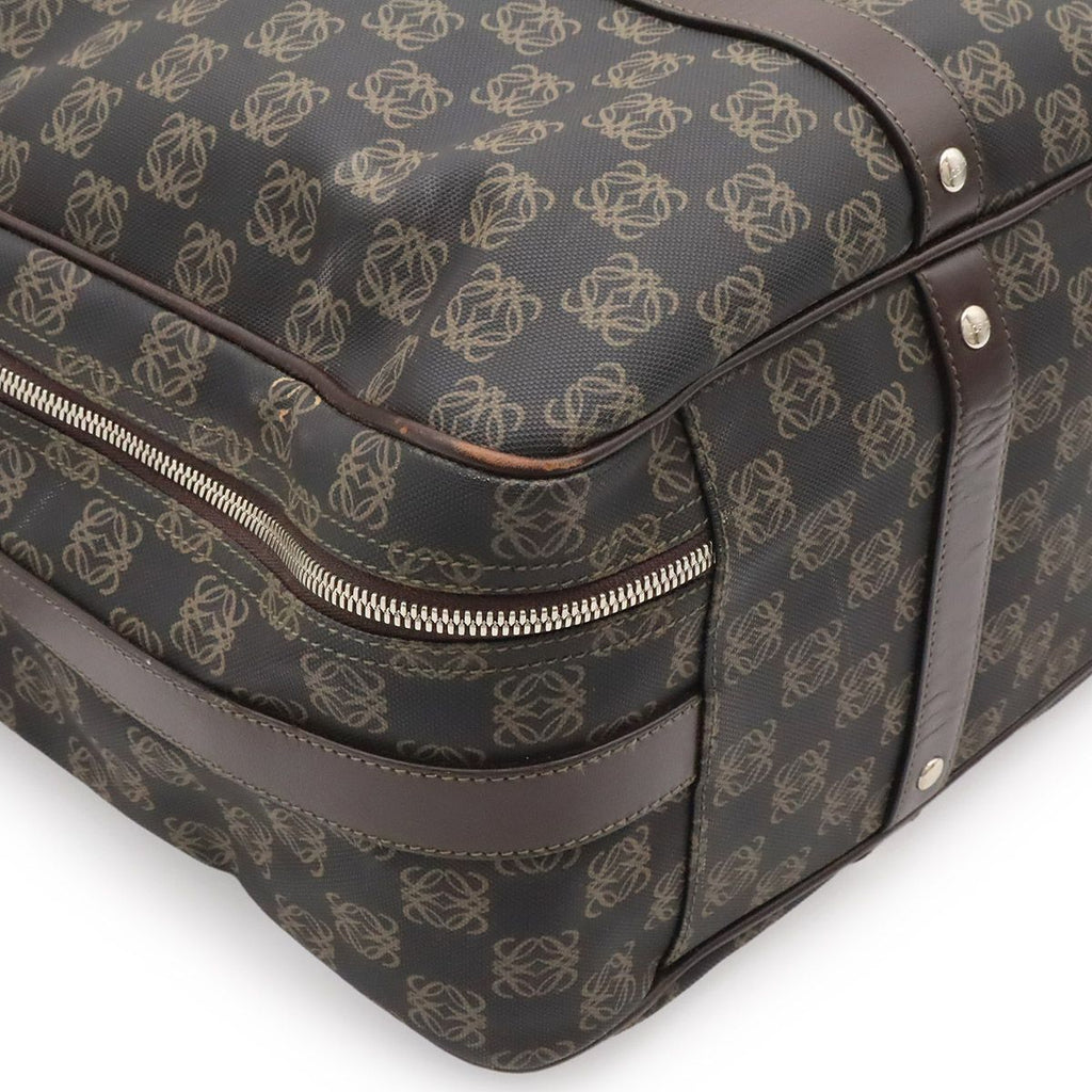 Loewe Repeat Anagram Boston Bag Purse 2-Way Leather Black Brown Silver — view 3