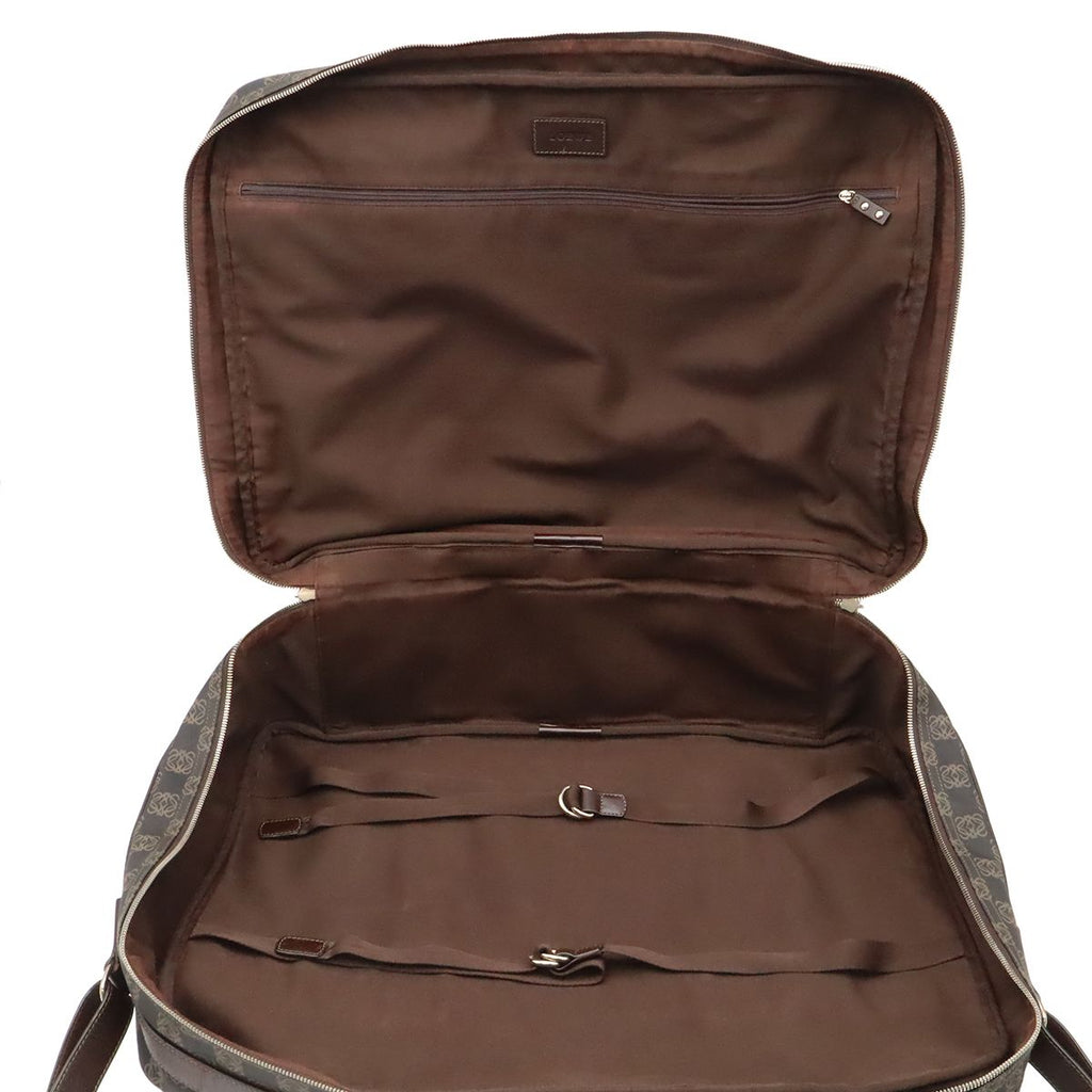 Loewe Repeat Anagram Boston Bag Purse 2-Way Leather Black Brown Silver — view 6