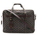 Loewe Repeat Anagram Boston Bag Purse 2-Way Leather Black Brown Silver