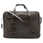 Loewe Repeat Anagram Boston Bag Purse 2-Way Leather Black Brown Silver