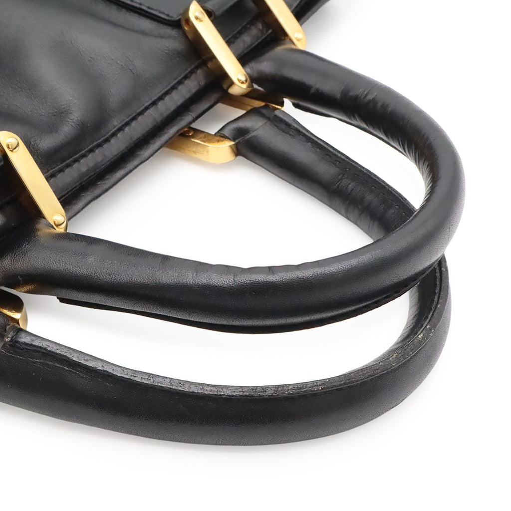 Loewe Amazona 40 Anagram Boston Bag Purse Leather Black Gold — view 5