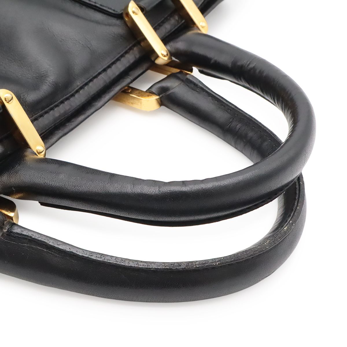 Loewe Amazona 40 Anagram Boston Bag Purse Leather Black Gold — view 5