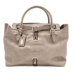 Fendi Selleria Large Villa Borghese Handbag Leather Gray Ju Silver