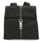 Gucci Jackie Backpack Nylon Leather Black Silver