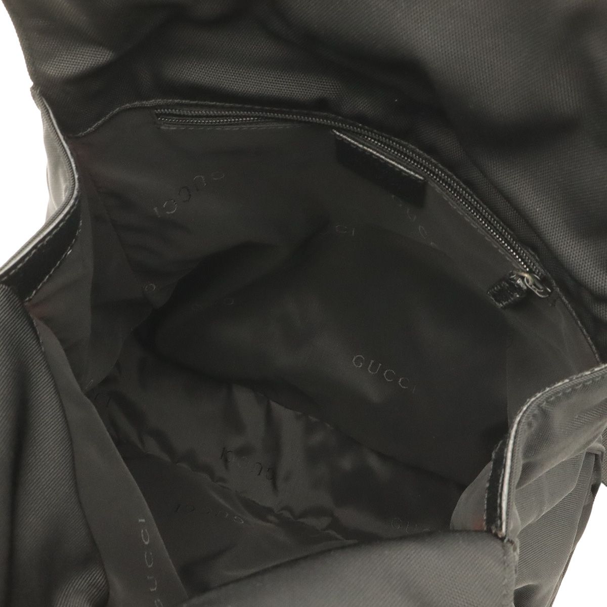 Gucci Jackie Backpack Nylon Leather Black Silver — view 6