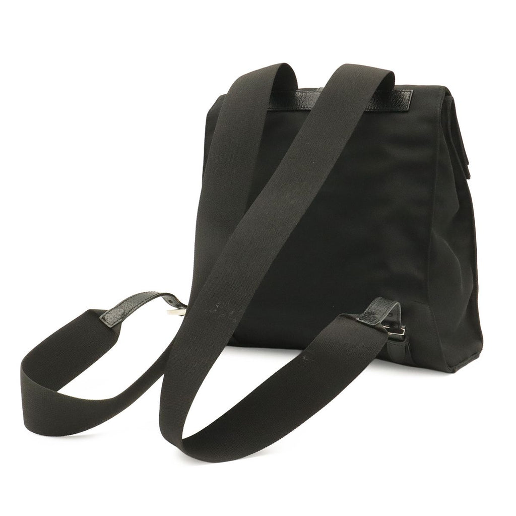 Gucci Jackie Backpack Nylon Leather Black Silver — view 2