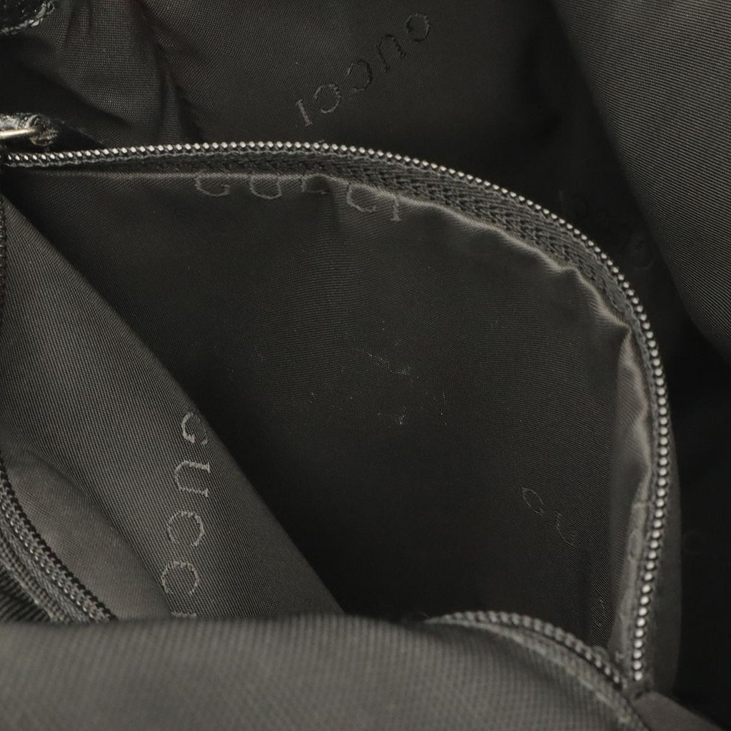Gucci Jackie Backpack Nylon Leather Black Silver — view 9