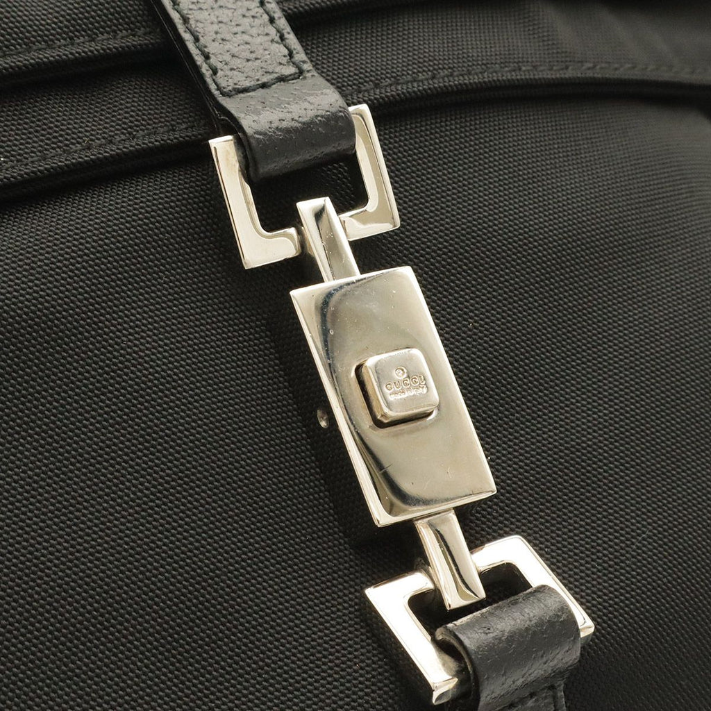 Gucci Jackie Backpack Nylon Leather Black Silver — view 5