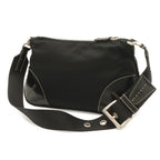 Prada Tessuto Light Shoulder Bag Nylon Leather Nero Black Silver — view 2