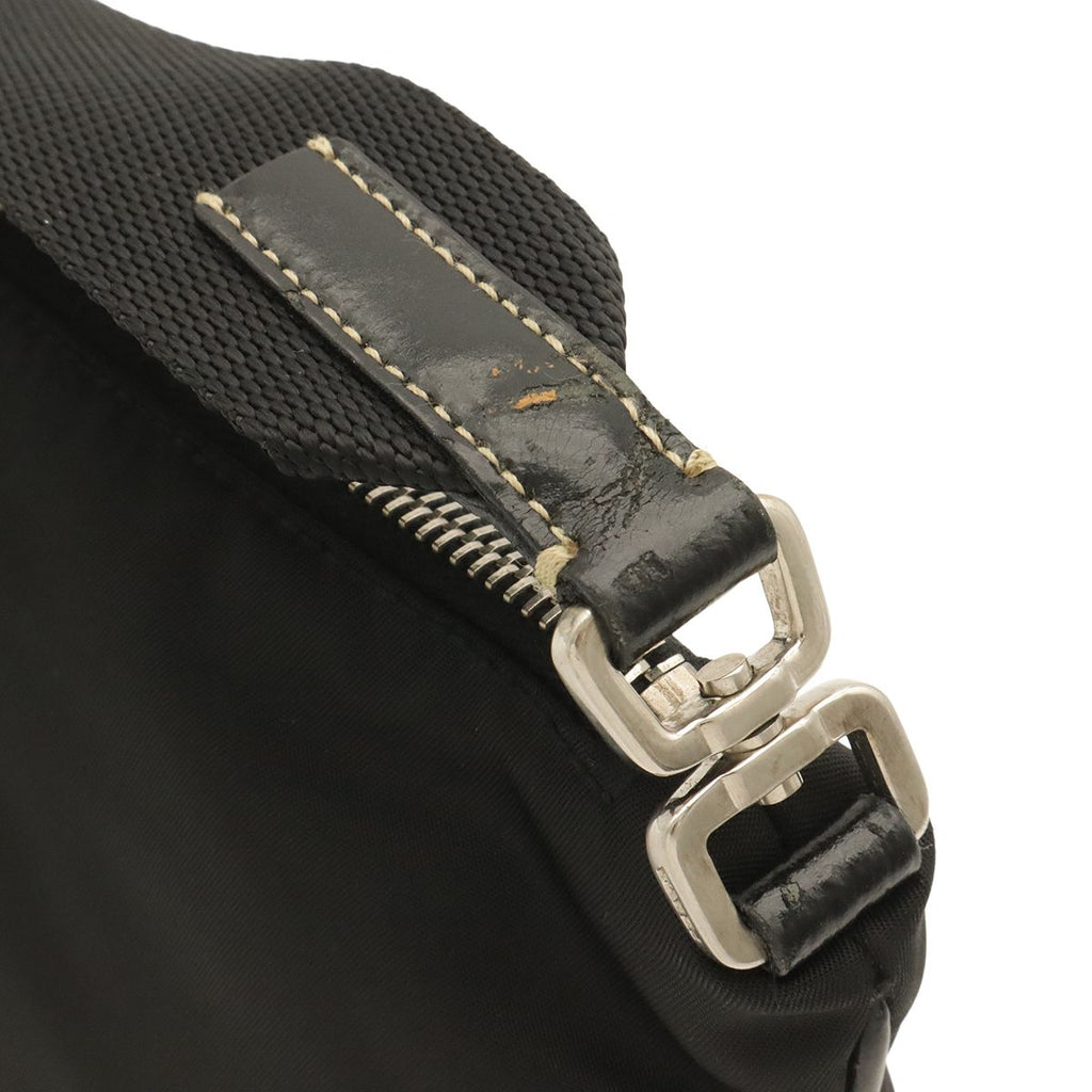 Prada Tessuto Light Shoulder Bag Nylon Leather Nero Black Silver — view 5
