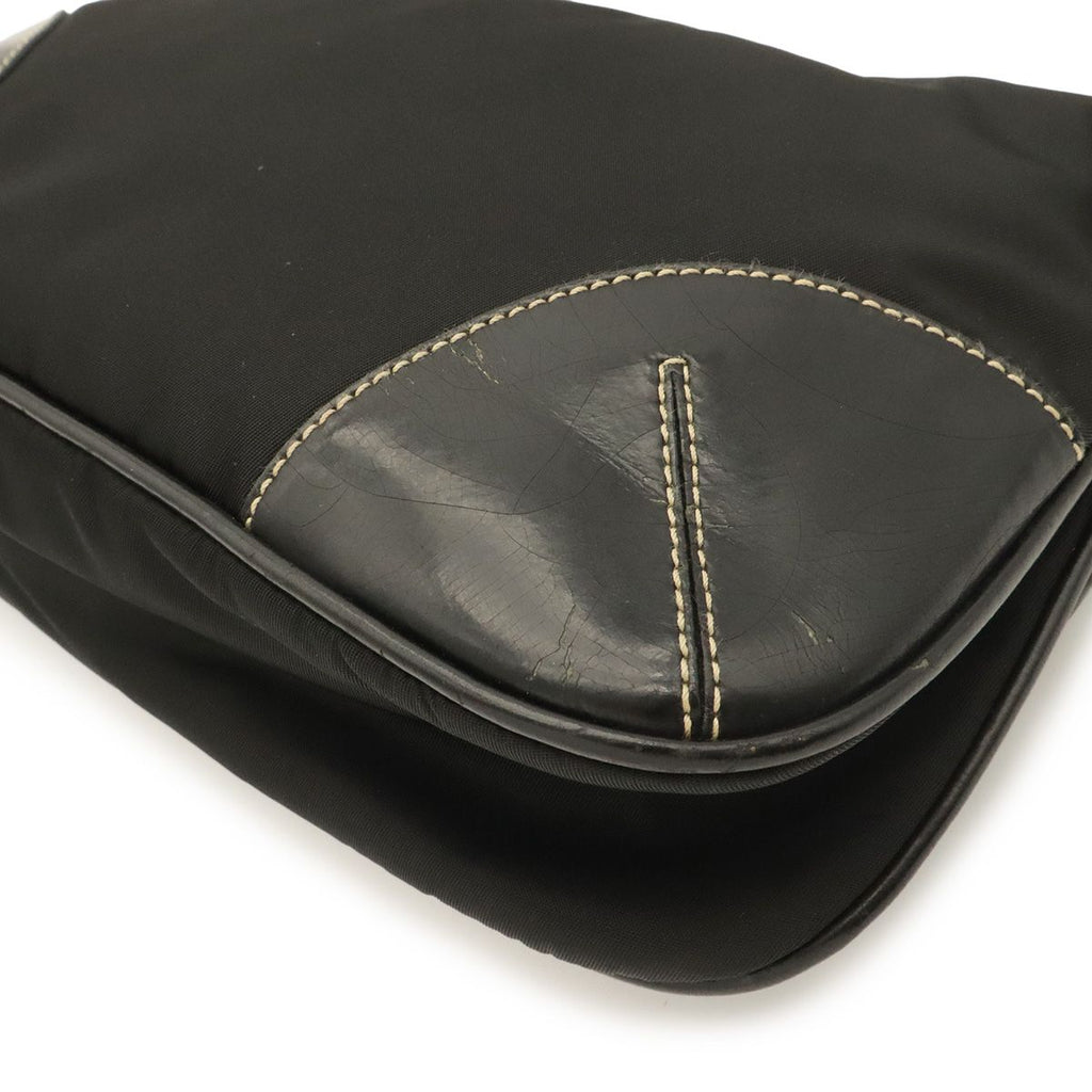 Prada Tessuto Light Shoulder Bag Nylon Leather Nero Black Silver — view 3