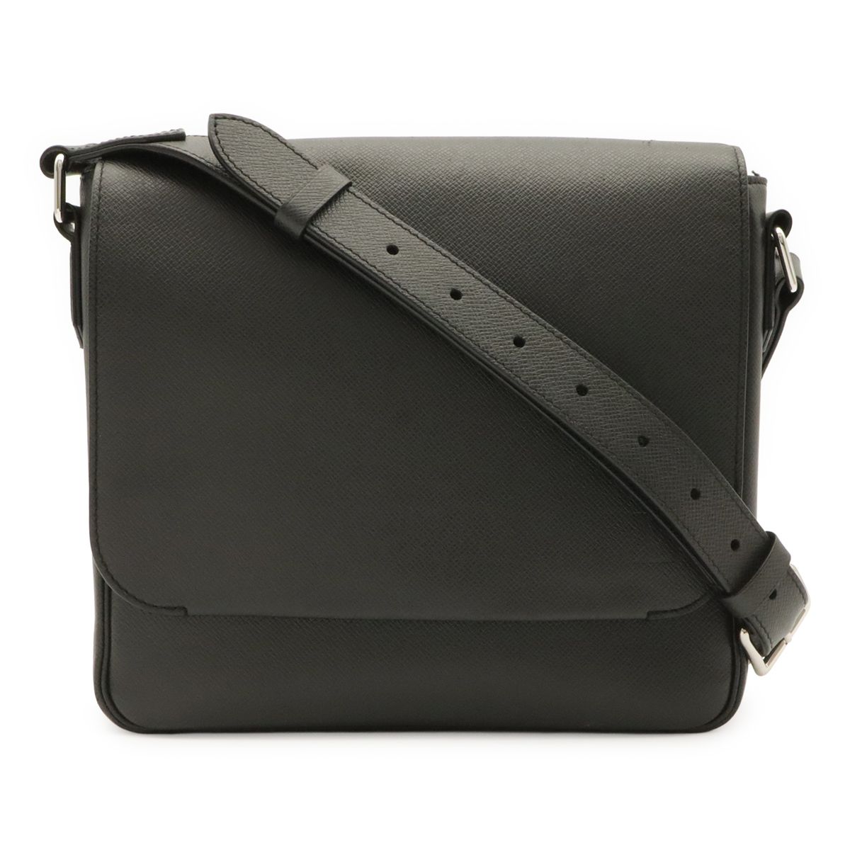 Louis Vuitton Taiga Roman PM Shoulder Bag Crossbody Leather Ardoise Black