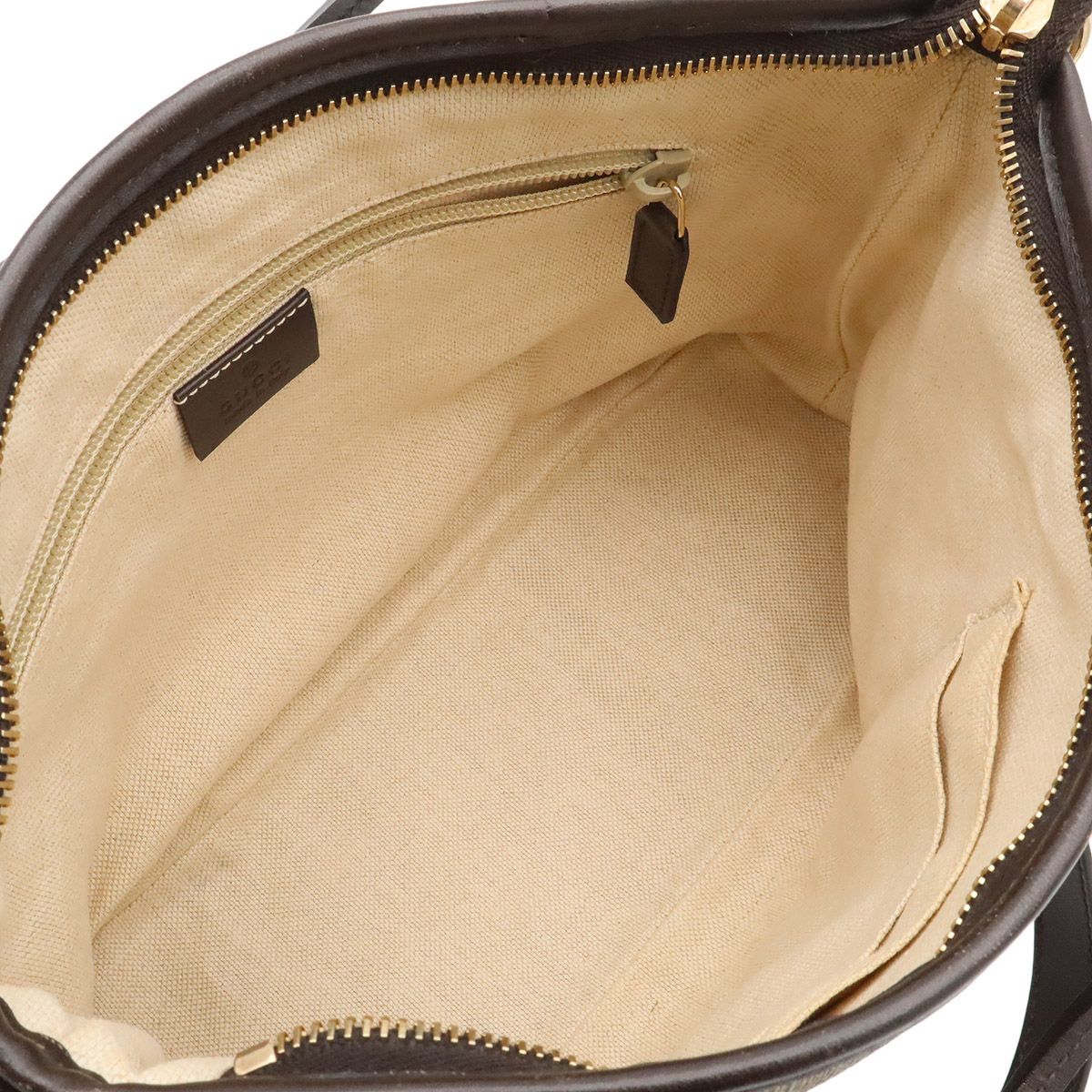 Gucci GG Supreme Plus Tote 2-Way Shoulder Bag Crossbody Leather Beige Dark Brown — view 8