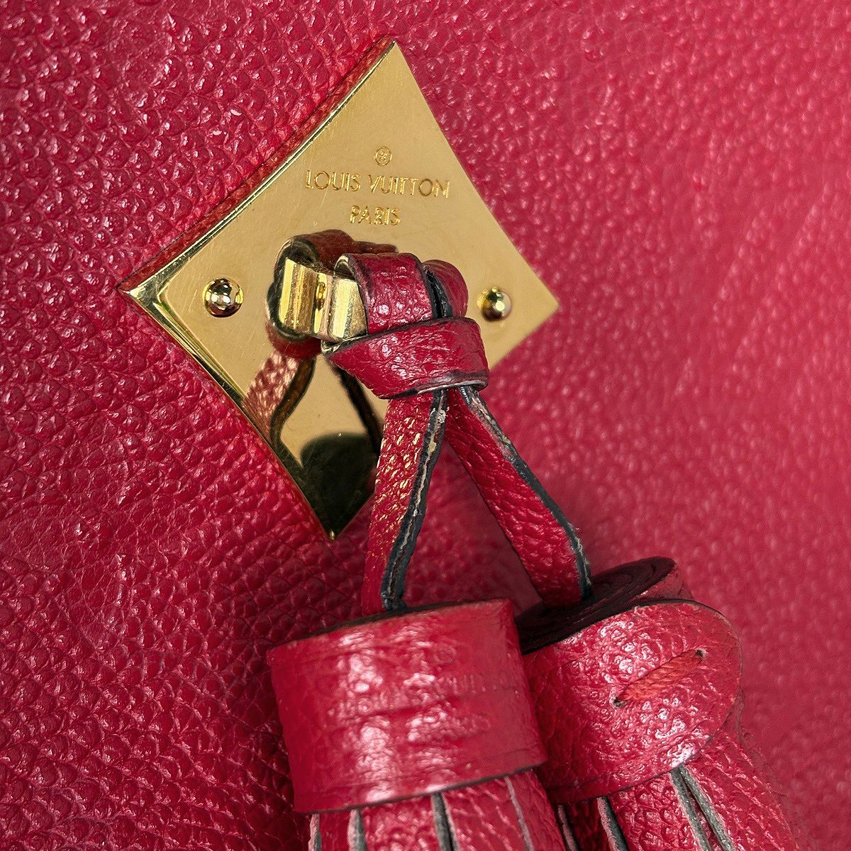 Louis Vuitton Saintonge Shoulder Bag Fringe Pochette Monogram Empreinte Scarlet — view 5