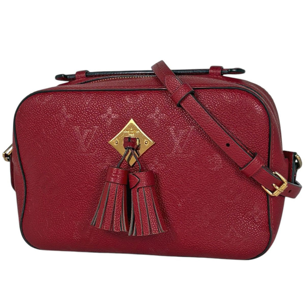 Louis Vuitton Saintonge Shoulder Bag Fringe Pochette Monogram Empreinte Scarlet
