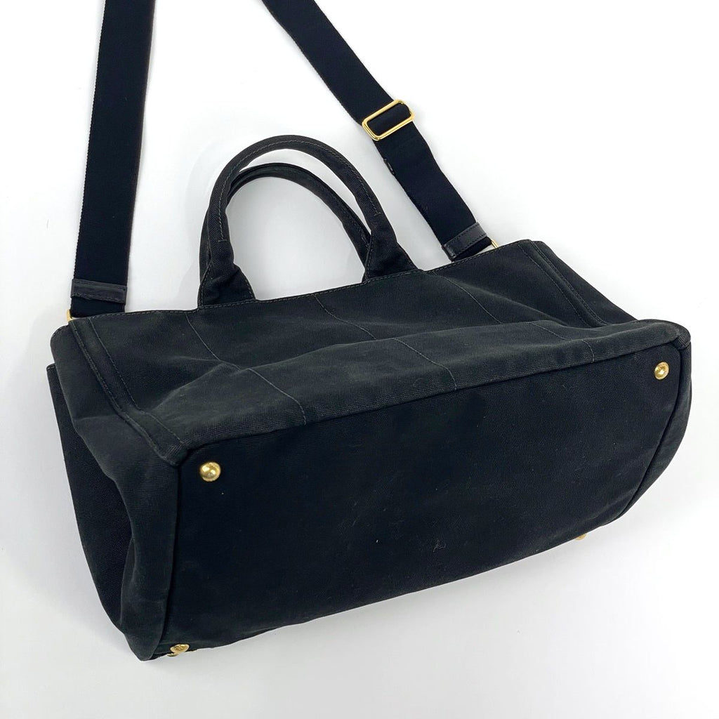 Prada Tote Canapa 2-Way Studded Canvas Nero — view 2