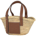 Loewe Basket Bag Small Handbag Bag Anagram Palm Leaf Raffia Beige Brown