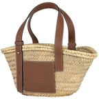 Loewe Basket Bag Small Handbag Bag Anagram Palm Leaf Raffia Beige Brown