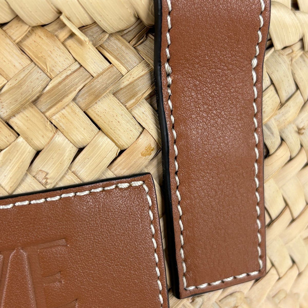 Loewe Basket Bag Small Handbag Bag Anagram Palm Leaf Raffia Beige Brown — view 4