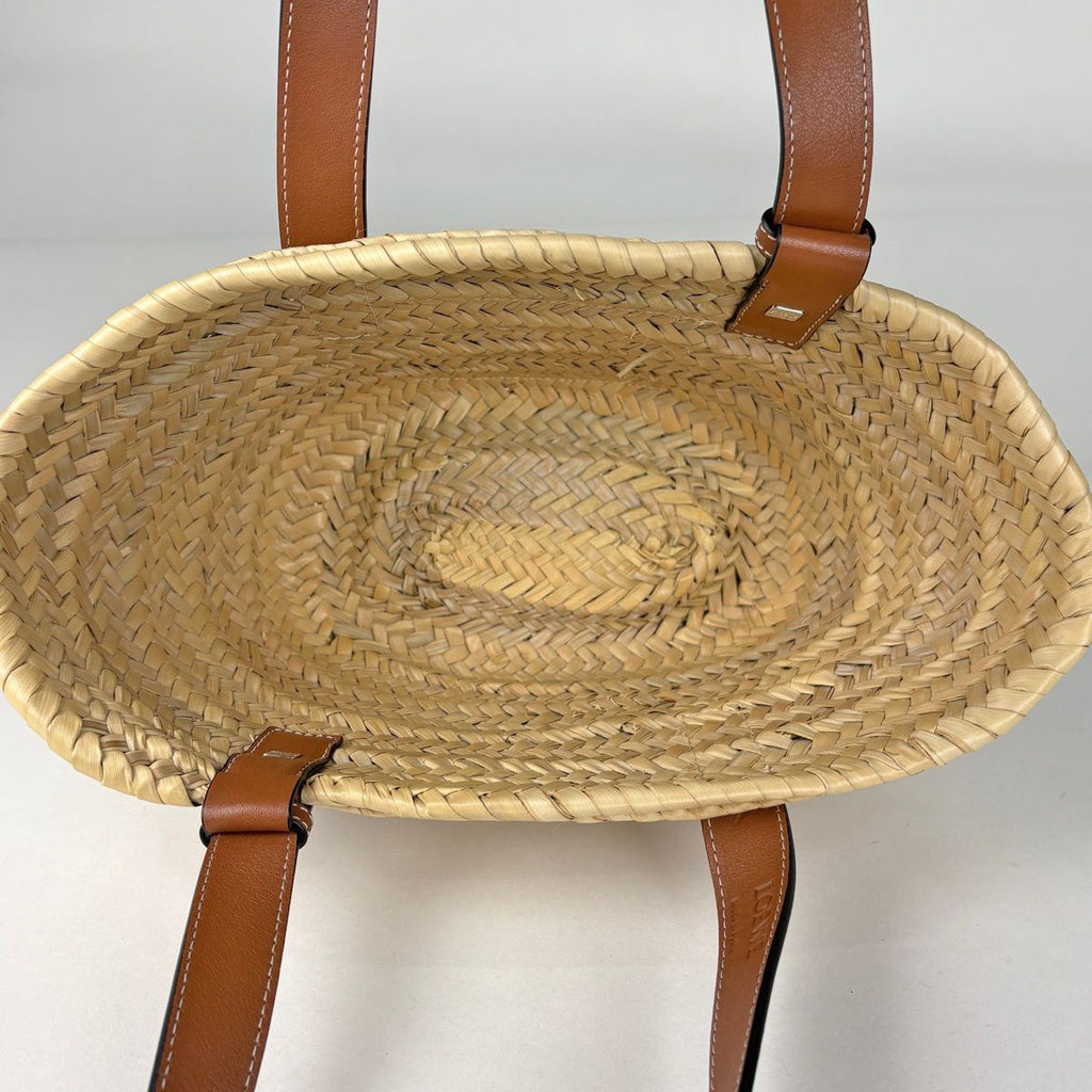 Loewe Basket Bag Small Handbag Bag Anagram Palm Leaf Raffia Beige Brown — view 7